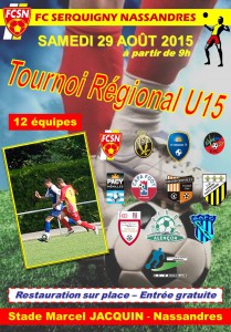 Affiche Tournoi U15 29-08-15