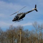Visite de ligne en hélicoptère par Enedis 