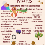 Programme des activités de la médiathèque pour le mois de mars 