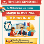 Fermeture exceptionnelle de la médiathèque 