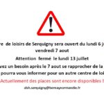 Information du centre de loisirs de Serquigny 