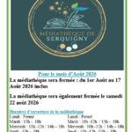 Horaires d’ouverture de la médiathèque de Serquigny en juillet et août 
